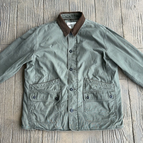 Orvis Olive Green Barn Coat Men XXL Classic Field Style Casual Rugged Fall - Picture 2 of 14